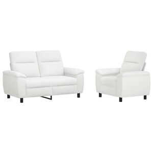 vidaXL Sofa S&aelig;t 2 pcs Hvid Stof