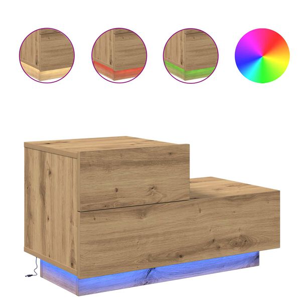 vidaXL Natskab Artisan Egetr&aelig; 70 x 36 x 40,5 cm Konstrueret tr&aelig;