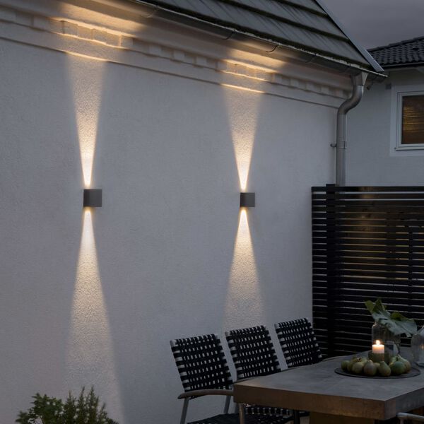 KONSTSMIDE LED-v&aelig;glampe Chieri 2x6W antracitgr&aring;