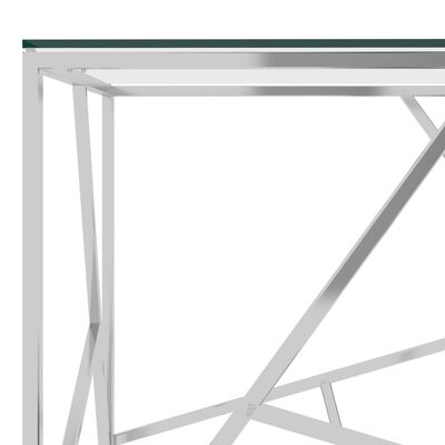 vidaXL sofabord 55x55x55 cm rustfrit stål og glas sølvfarvet