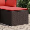 vidaXL haveskammel med hynde brun 55x55x37 cm polyrattan