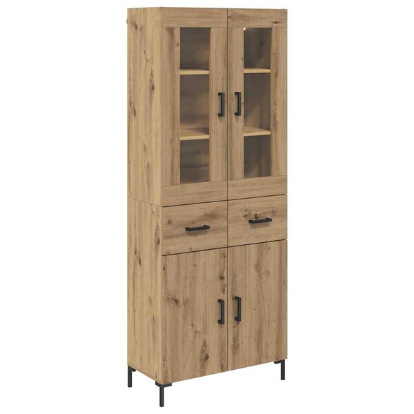 vidaXL Highboard med skuffe 2 pcs Artisan Egetr&aelig; Konstrueret tr&aelig;