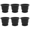 vidaXL Plantepotter 6 pcs Sort &Oslash; 30 x 25 cm Plastik