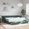 vidaXL daybed med udtræk og skuffer 80x200 cm velour mørkegrøn