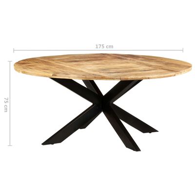 vidaXL spisebord 175x75 cm rundt ru mangotræ
