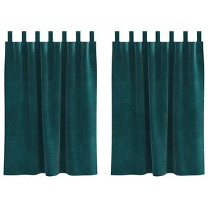 vidaXL M&oslash;rkl&aelig;gningsgardiner 2 pcs M&oslash;rkegr&oslash;n 140 x 140 cm Fl&oslash;jl
