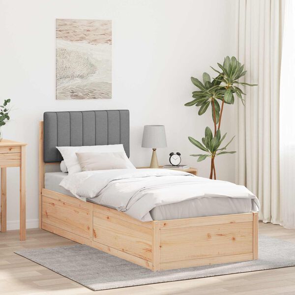 vidaXL Sengestel med Polstret Hovedgavl Lysegr&aring; 80 x 200 cm