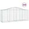 vidaXL buede gabionkurve 40 stk. 200x50x80/100 cm galvaniseret jern