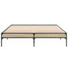 vidaXL sengestel 160x200 cm konstrueret træ og metal sonoma-eg