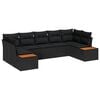 vidaXL Havesofa S&aelig;t 7 stk. Sort polyrattan