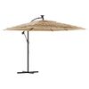vidaXL haveparasol med stålstang 290x290x238 cm brun