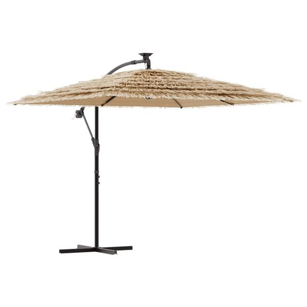 vidaXL haveparasol med stålstang 290x290x238 cm brun