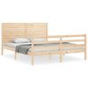 vidaXL sengeramme med sengegavl 160x200 cm massivt tr&aelig;