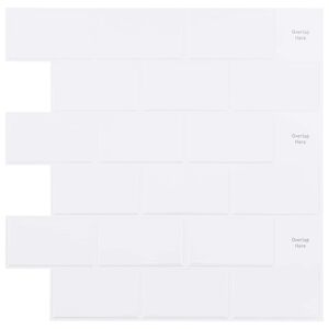 vidaXL Subway flise 10 pcs Hvid 30 x 30 cm Polyurethan og PET