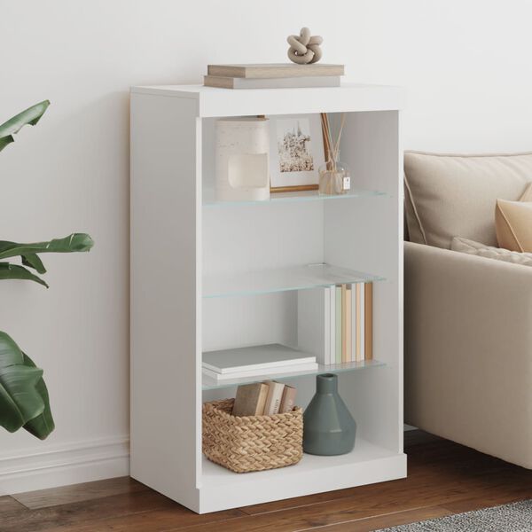 vidaXL sk&aelig;nk med LED-lys 60,5x37x100 cm hvid