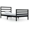 vidaXL sengeramme 100x200 cm massivt fyrretr&aelig; sort