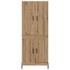 vidaXL Highboard Artisan Egetr&aelig; 69,5 x 34 x 180 cm Konstrueret tr&aelig;