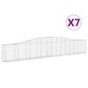vidaXL buede gabionkurve 7 stk. 400x30x60/80 cm galvaniseret jern