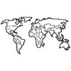 Homemania v&aelig;gdekoration World Map 11 100x53 cm metal sort