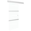 vidaXL skyded&oslash;r 90x212 cm h&aelig;rdet glas og aluminium s&oslash;lvfarvet
