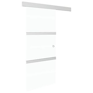 vidaXL skyded&oslash;r 90x212 cm h&aelig;rdet glas og aluminium s&oslash;lvfarvet