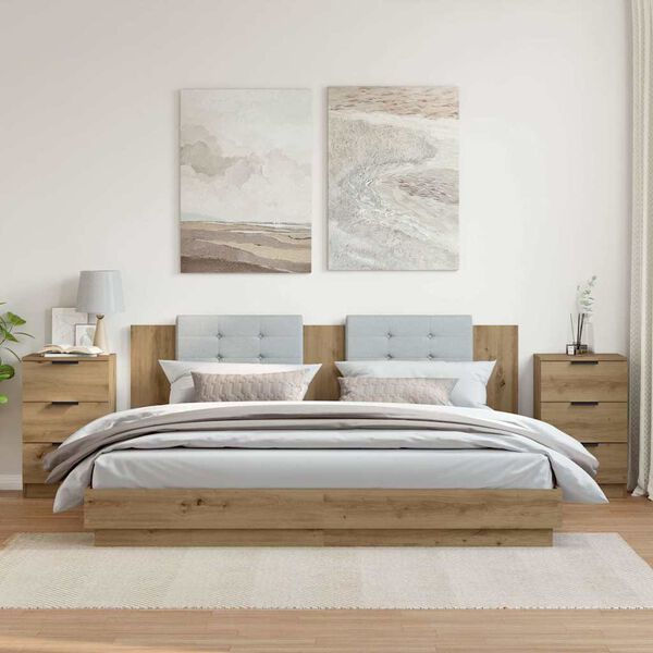 vidaXL sengeborde 2 stk. 40x36x65 cm konstrueret tr&aelig; kunsteg