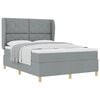 vidaXL Box spring seng med hovedg&aelig;rde Lysegr&aring; 200 x 160 cm Stof