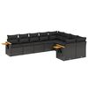 vidaXL sofas&aelig;t til haven 9 dele med hynder polyrattan sort