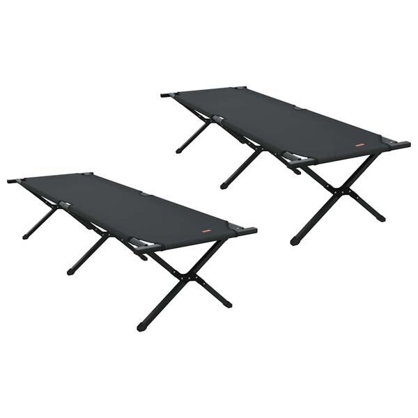 vidaXL Foldende Camping Seng 2 pcs Sort 193 x 69 x 45 cm Oxford stof