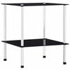 vidaXL reol 2 hylder 40x40x47 cm h&aelig;rdet glas sort
