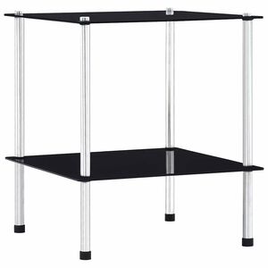 vidaXL reol 2 hylder 40x40x47 cm h&aelig;rdet glas sort