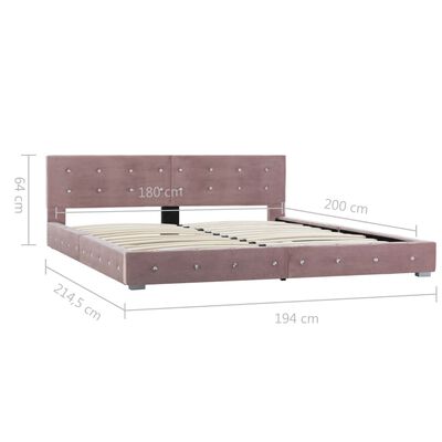 vidaXL seng med madras 180 x 200 cm pink fløjl