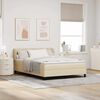 vidaXL Box spring seng med madras Creme 140 x 200 cm Stof