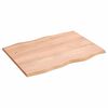 vidaXL bordplade 80x60x2 cm naturlig kant behandlet egetr&aelig; lysebrun