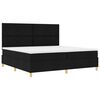 vidaXL LED Box Spring Bed med madras Sort 200 x 200 cm Stof
