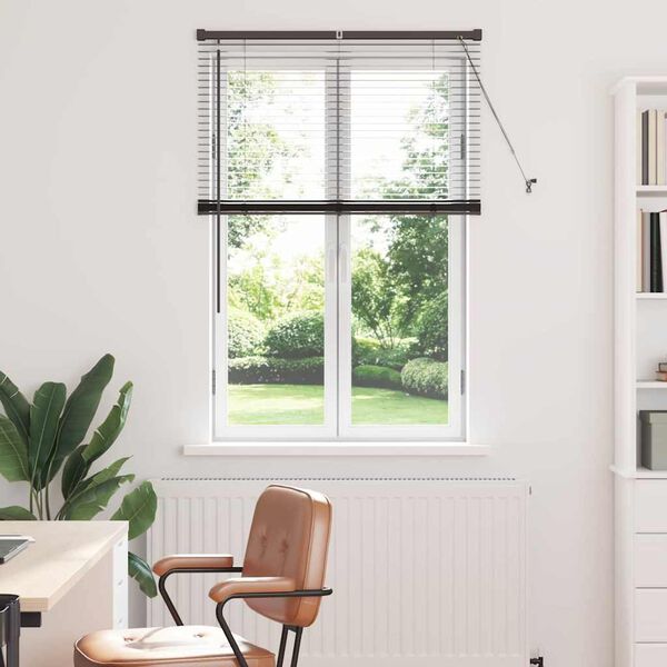 vidaXL Vindues Blind med gardiner Sort Aluminium