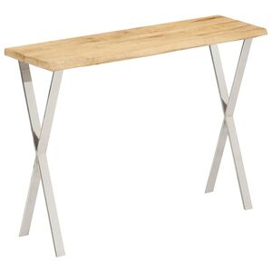 vidaXL konsolbord med naturlig kant 105x33x76 cm massivt mangotr&aelig;