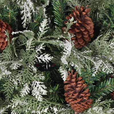 vidaXL juletræ med grankogler 195 cm PVC & PE grøn og hvid