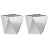 vidaXL Plantekasse 2 pcs S&oslash;lv 40 x 40 x 40 cm Rustfrit st&aring;l