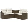 vidaXL Sofa S&aelig;t 5 stk. Brun og Creme Hvid Poly Rattan og St&aring;l