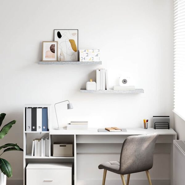 vidaXL v&aelig;ghylder 2 stk. 80x23,5x3,8 cm MDF betongr&aring;