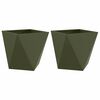 vidaXL Plantekasse 2 pcs Oliven gr&oslash;n 50 x 50 x 50 cm St&aring;l