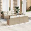 vidaXL Havesofa S&aelig;t med pude 8 pcs Beige polyrattan