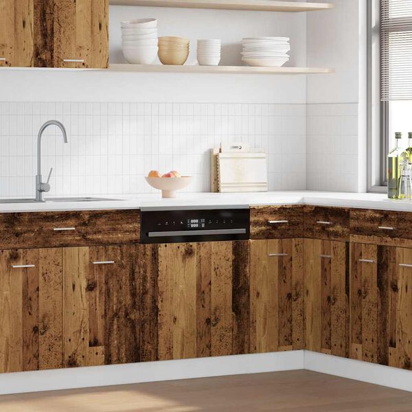 vidaXL opvaskemaskinepanel "Lyon" gammelt træ 45x3x67 cm konstrueret træ