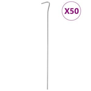 vidaXL teltpl&oslash;kker 50 stk. 30 cm &Oslash;4 mm galvaniseret st&aring;l