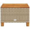 vidaXL havebord 55x55x36 cm polyrattan og akacietræ beige