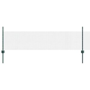vidaXL Svejsede tr&aring;dhegn med stolper 25 x 0,5 m Galvaniseret st&aring;l Gr&oslash;n