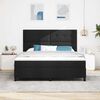 vidaXL Box spring seng med madras med LED Sort 180 x 200 cm Stof