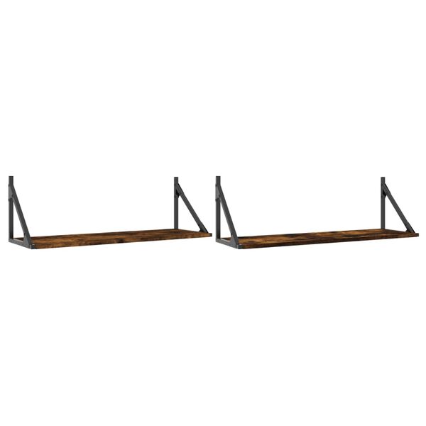 vidaXL v&aelig;ghylder 2 stk. 80x25x25,5 cm konstrueret tr&aelig; r&oslash;get egetr&aelig;