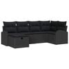 vidaXL Sofa S&aelig;t med pude med opbevaring Sort polyrattan